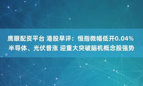 鹰眼配资平台 港股早评：恒指微幅低开0.04% 半导体、光伏普涨 迎重大突破脑机概念股强势