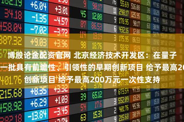 博股论金配资官网 北京经济技术开发区：在量子科技领域挖掘遴选一批具有前瞻性、引领性的早期创新项目 给予最高200万元一次性支持