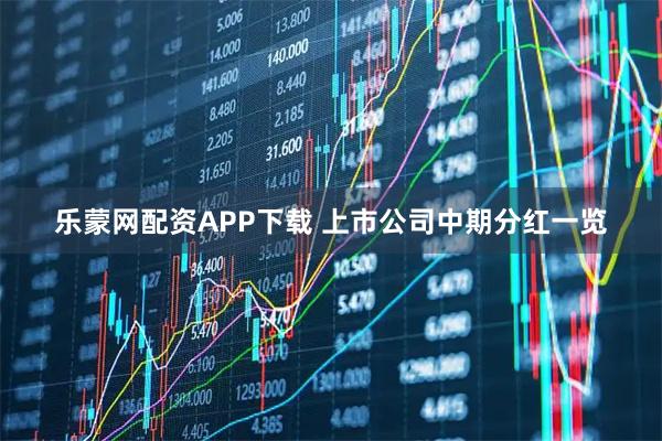 乐蒙网配资APP下载 上市公司中期分红一览