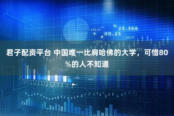 君子配资平台 中国唯一比肩哈佛的大学,可惜80%的人不知道
